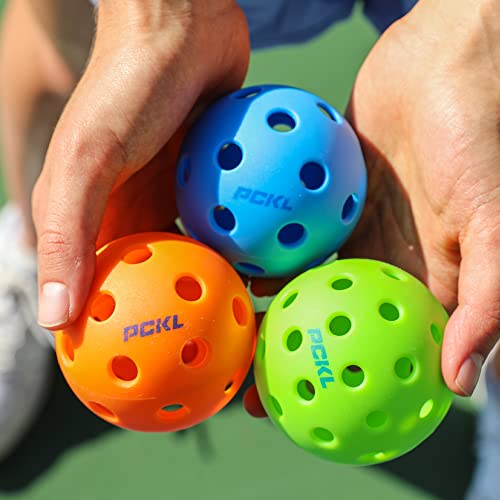 PCKL Optic Speed Pickleball Balls | Indoor & Outdoor | 4 Pack of Balls | Built to USAPA Specifications (Indoor Orange)
