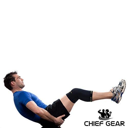 Copper Knee Sleeves (1 Pair) with FREE Patella Knee Braces (1 Pair) - GUARANTEED Best Copper Infused Fit - Compression & Recovery Sleeves - Both Men & Women - by Copper Chief Gear (M)