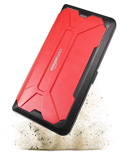 AmazonBasics Vault Case for Nintendo Switch And 8 Games - 10.5 x 5.5 x 2 Inches, Red