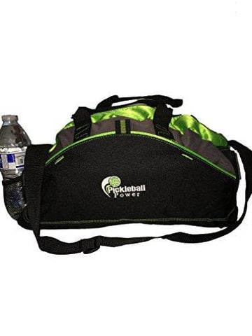 Pickleball Marketplace Improved "Small" Contrast Duffle Bag - New/embroidered - Carry Paddles - Lime & Grey