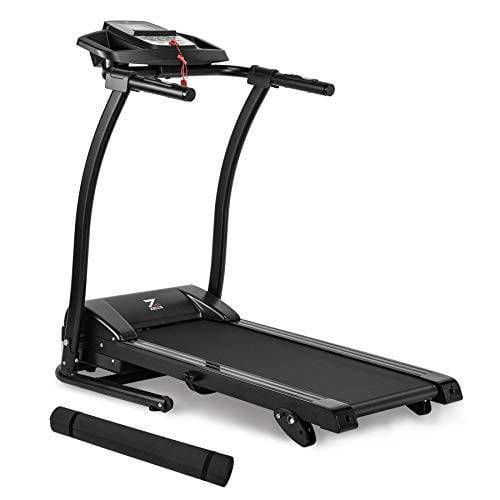 ZELUS Folding Treadmill Electric Motorized Running Machine with Downloadable Sports App Control Walking & Running OR Treadmill Mat, Cup Holder, MP3 Player & Wheels Easy (Upgraded Treadmill with Mat)