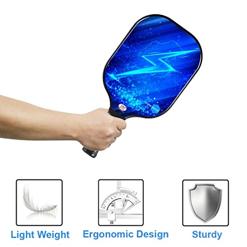 Panel Sound USAPA Approved Pickleball Paddle Lightweight Pickleball Paddles Set of 2, Fiberglass Pickleball Rackets Set, 1 Carrying Case, Carabiner Clips & 4 Indoor Balls