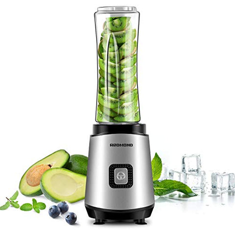 Redmond Smoothie Blender 20000 RPM Countertop Blender Personal Size with 20 oz Portable Bottle for Milk Shakes Fruit Vegetable 300W BPA Free