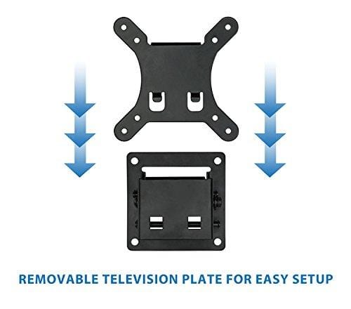 Mount-It! Tilt TV Wall Mount Bracket 1.7 Inch Low-Profile Design with Quick Release Function, VESA 75 and VESA 100 Compliant, Steel Fits up 32 Inch TVs 30 Lbs Carrying Capacity, Black