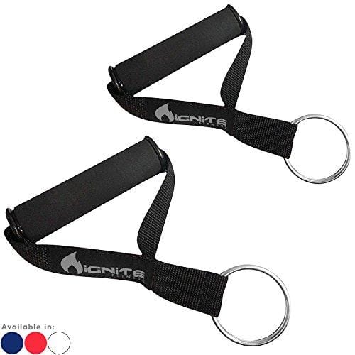 Ignite Fitness Ultra Heavy Duty Elite Exercise Handles Solid ABS Cores, Comfortable Extra Wide Foam Grips, Seamless O Rings - Perfect Resistance Band Handles Crossfit Bodybuilding