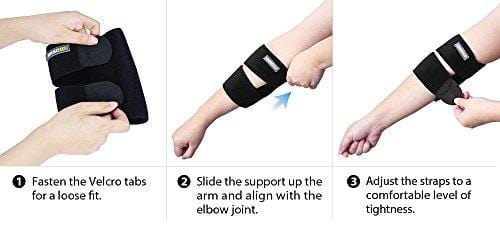 Bracoo Elbow Support, Reversible Neoprene Support Brace for Joint, Arthritis Pain Relief, Tendonitis, Sports Injury Recovery, ES10, Black, 1 count [product _type] Bracoo - Ultra Pickleball - The Pickleball Paddle MegaStore