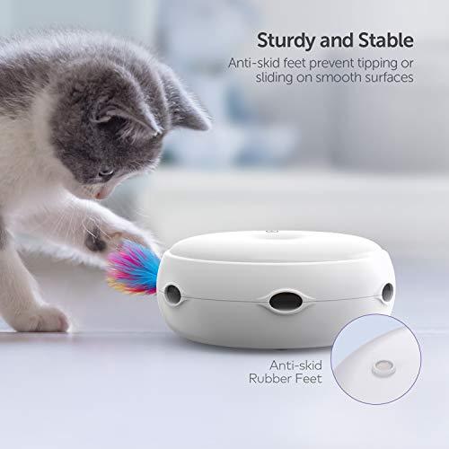Interactive Cat Toys, VAVA Pet Cat Toys Three Modes Day&Night Play Automatic Randomly Stimulates Cat's Senses Easy Replace Feather(Included Battery&Spare Feather)