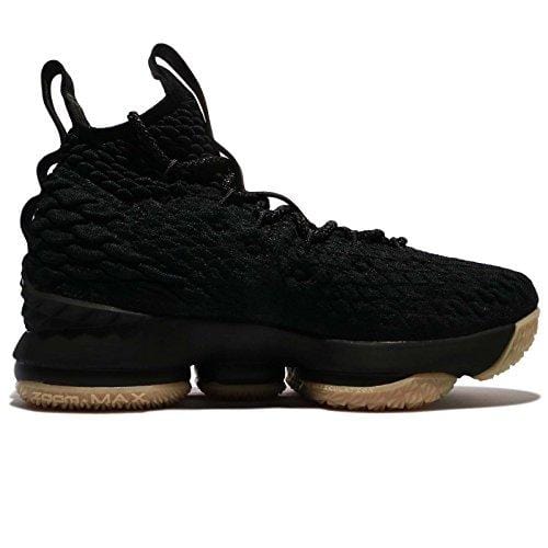 Nike Kid's Lebron XV GS, Black/Black/Gum, Youth Size 5