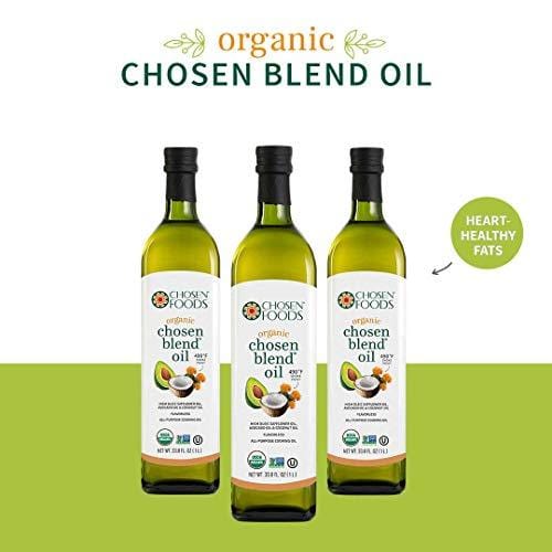 Chosen Foods Organic Chosen Blend Oil 1 L, Non-GMO for High-Heat Cooking, Baking, Frying, 490° F Smoke Point
