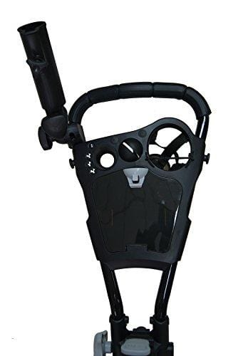 Qwik-Fold 3 Wheel Push Pull Golf CART - Foot Brake - ONE Second to Open & Close! (Black/Charcoal)