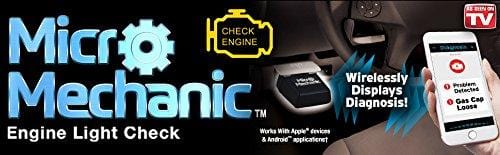 Ontel Micro Mechanic | ODB2 Portable Check Engine Car Code Reader Diagnostic Tool Scanner| Bluetooth Wireless, Compatible for iOS & Android, As Seen on TV