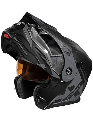 Castle X CX950 Focus Electric Modular Snowmobile Helmet (2XL, Matte Black/Gray)