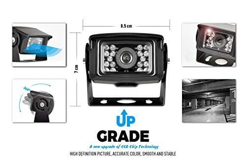 ZEROXCLUB Rear View Camera Kit, 1080P FHD Car Backup Camera IP69 Waterproof Night Vision Reverse Camera Monitor for Van RV Truck Trailer (SY01)