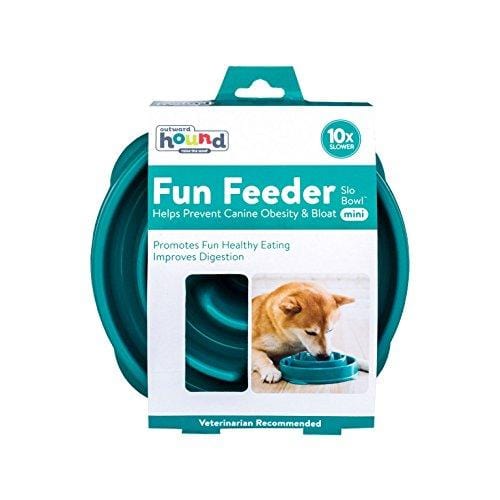 Dog Games Outward Hound Fun Feeder Mini Drop Teal