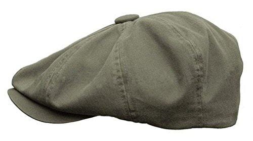 Rooster Washed Cotton Newsboy Gatsby Ivy Cap Golf Cabbie Driving Hat (X-Large, Khaki)