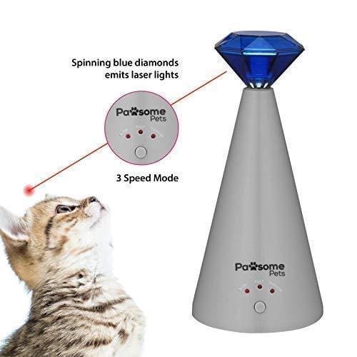 Pawsome Pets Automatic Cat Laser Toy - Pet Laser Light for Cats, Interactive Cat Chase Toy With 3 Rotating Modes - Auto Shut Off - Ultra Pickleball