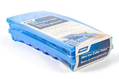 Camco Blue Stackable Miniature Ice Cube Tray for Mini Fridges, RV/Marine, Dorm Small Freezers, (2 Pack) (44100)