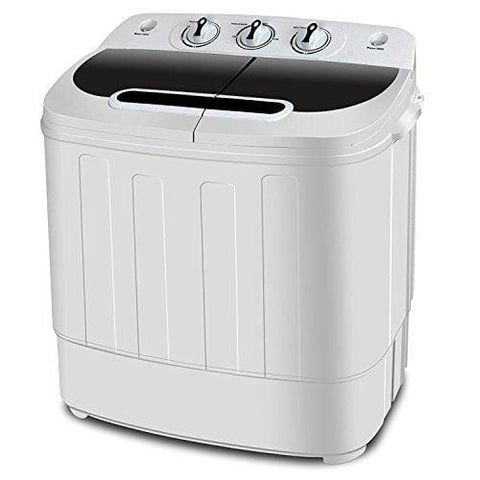 ZENY 2-in-1 Compact Mini Twin Tub Washing Machine w/Spin Cycle Dryer, 13Lbs Capacity w/Hose, Space/Time/Energy Saving