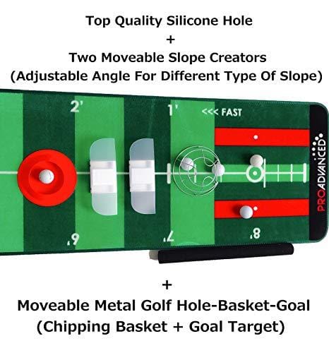 ProAdvanced ProInfinity Putting Mat - 4 Speed Golf Green Simulater - Special Package - for Family - for Children - for Party