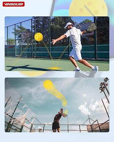 VINSGUIR 12-Pack Outdoor Pickleball Balls-40 Holes Pickleball Ball, High Elasticity & Durable Yellow Pickle Balls Set for All Style Pickleball Paddle