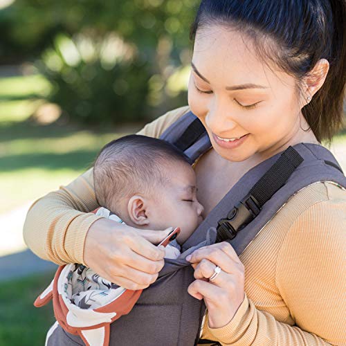 Infantino Cuddle Up Ergonomic Carrier, Face-in Front Carry & Back Carry with Removable Character Canopy Hood - Fox
