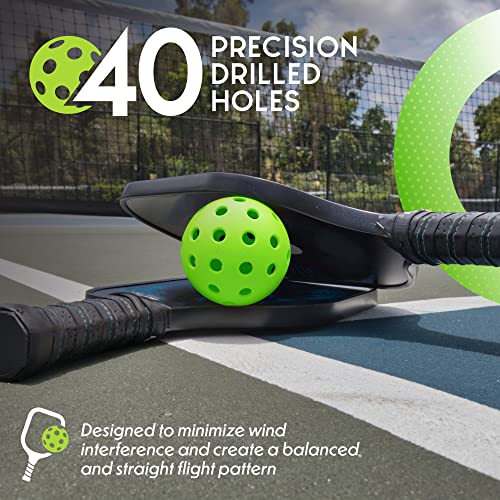 Pickleball Ball Set | Professional USAPA Approved for Sanctioned Tournament Play | 40 Holes & Specifically Designed for Outdoor Courts 6 Pack, Green (6 Pack, Green)