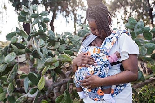 Baby Tula Explore Baby Carrier 7 – 45 lb, Adjustable Newborn to Toddler Carrier, Multiple Ergonomic Positions, Front and Back Carry, Easy-to-Use, Lightweight – French Marigold, Blue-Gray Floral