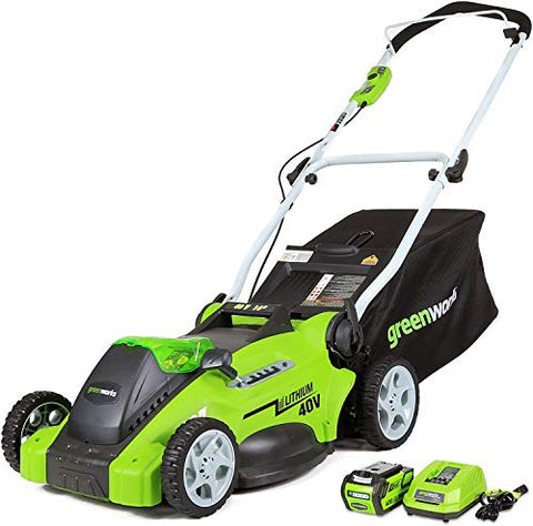 Greenworks 16-Inch 40V Cordless Lawn Mower, 4.0 AH Battery Included 25322