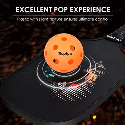 niupipo Indoor and Outdoor Pickleball Balls, Professional Pickleball Balls Set of 3 Indoor Pickleballs and 3 Outdoor Pickleballs, Highly Durable, Maximum Bounce Pop and Precise Flight Path