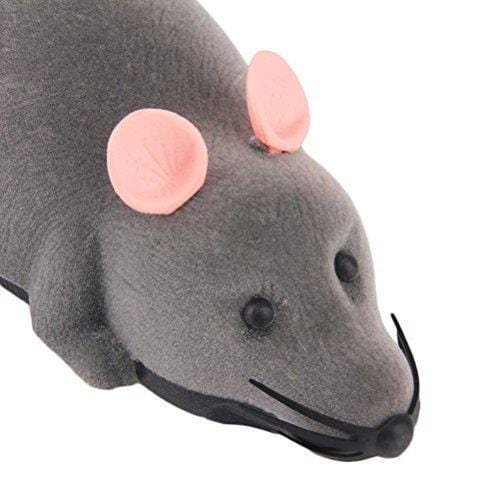 ROSENICE Electronic Remote Control Rat Plush Mouse Toy for Cat Dog Kid (Gray)