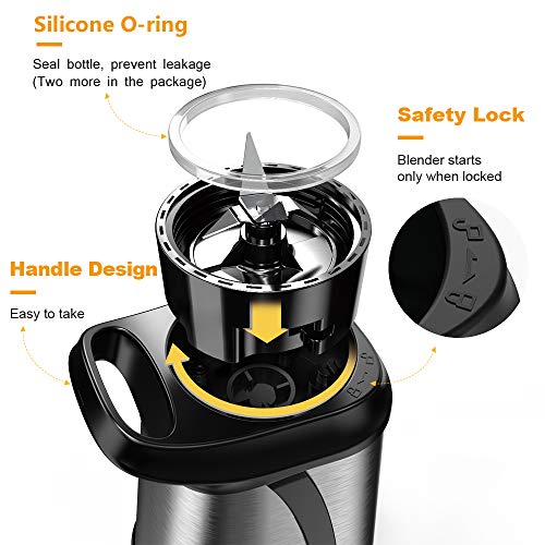 Personal Blender, Sboly Smoothie Blender Single Serve Small Blender for Juice Shakes and Smoothie with 20 oz Tritan BPA-Free Blender Cup, 300W (with Silicone Ice Cube Tray/Bottle Brush)