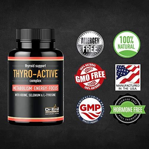 Dr Emil - Thyroid Support Supplement with Iodine - Metabolism, Energy, Focus & Mental Clarity - Doctor Formulated Complex for Hypothyroidism (Under-Active Thyroid)