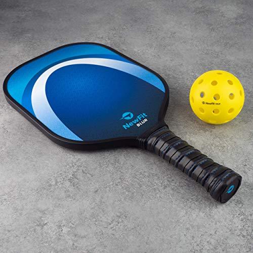 NewFit True Pickleball Balls | Premium Outdoor Pickleballs l Durable and Quiet Yellow Colored Outside Pickleballs | Pickleball Ball Bag Included (Yellow 12-Pack)
