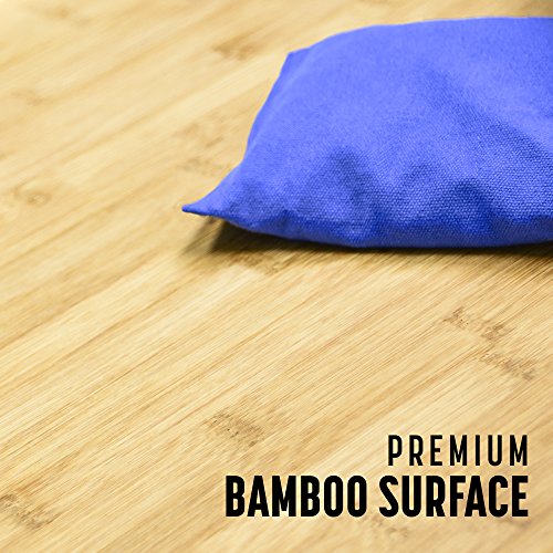 GoSports Bamboo Regulation Size Bamboo Cornhole Set | Includes 8 Bean Bags & Carrying Case