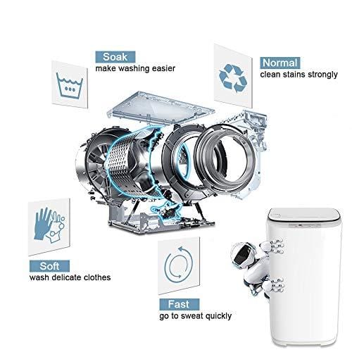 kapas kps35-735h2 upgraded compact washing machine, fully automatic 2-in-1 washer and dryer machine build-in pump and long hose, 8 lbs. capacity 8 lbs. top load tub washer