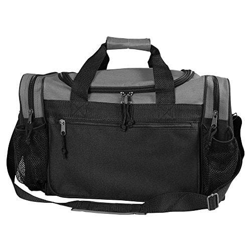 DALIX 17" Duffle Bag Front Mesh Pockets in (Gray)