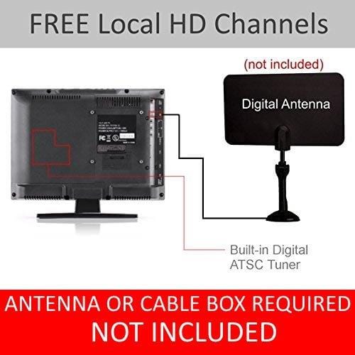Small TV - Perfect Kitchen TV - 15.6 inch LED TV - Watch HDTV Anywhere - for Kitchen tv, RV tv, Office tv & More- Free HD Local Channels - Small HD TV - USB, HDMI, RCA, RF & More