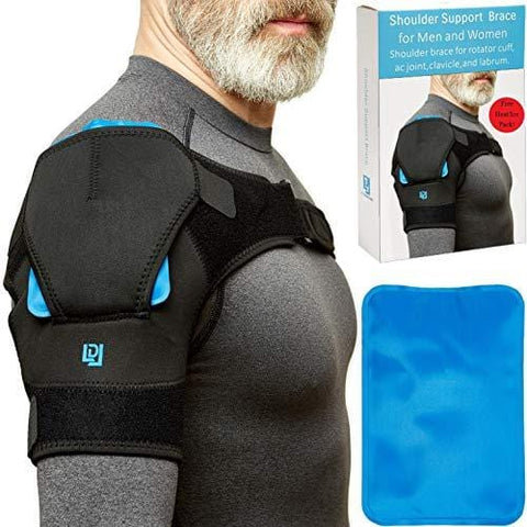 2-in-1 Shoulder Brace for Women/Men with Gel Shoulder Heating Pad-Right/Left Frozen Shoulder Ice Pack Rotator Cuff Support Brace at no Cost-Shoulder Support Brace-Shoulder Pain Relief Shoulder Wrap