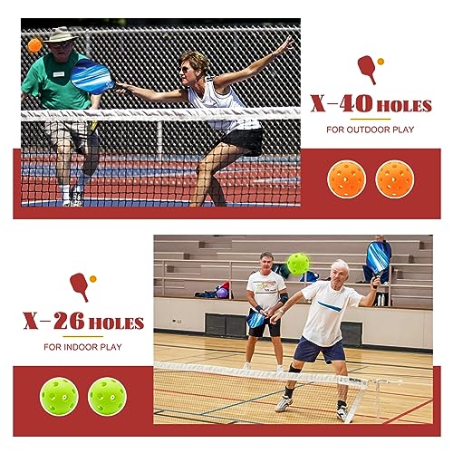 Wakefa Professional Pickleball Paddles Set: USAPA Approved Pickleball Paddle Graphite Carbon Pickleball Rackets, Pickleball Paddles Set of 2 with 1 Bag and 4 Pickleballs (Pickleball Set-K5)