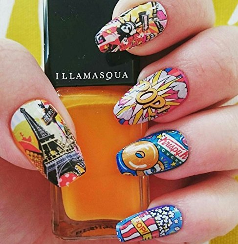 12 sets European cities french eiffel tower Pisa italy NAIL ART DECALS retro trippy psychedelic art water transfer DIY nail stickers POP ART tattoo nail wraps British pop culture nail vinyls NAIL KIT