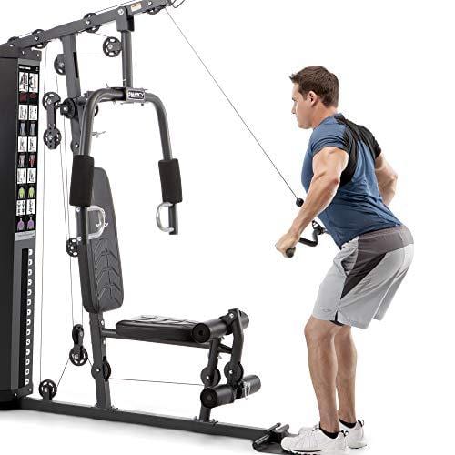 Marcy150lb. Stack Home Gym with Pulley, Arm, and Leg Developer Multifunctional Workout Station for Home Gym Weightlifting and Body Building MWM-4965
