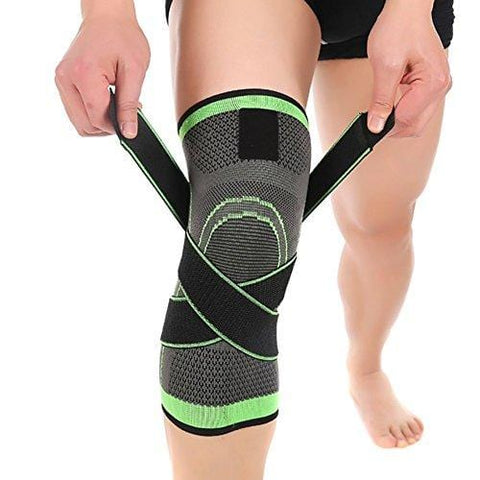 ASOOYUM Knee Sleeve Green XL HipStone 3D Weaving Knee Brace Breathable Support for Running, Jogging, Sports, Joint Pain Relief, Arthritis and Injury Recovery, Single Wrap, X-Large, Green