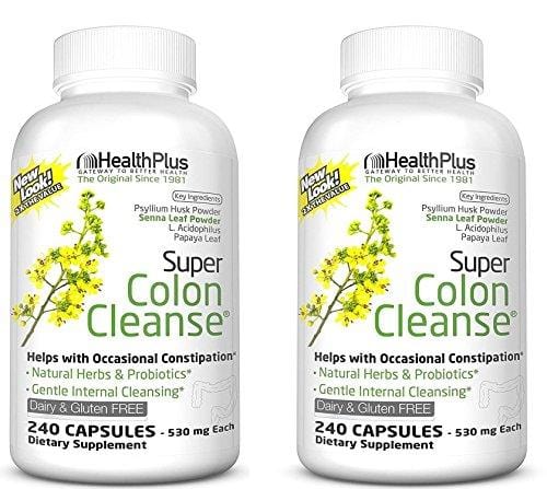 Health Plus Super Colon Cleanse: 10-Day Cleanse -Detox |  12 Cleanses, 480 Capsules