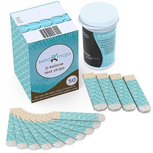 KETO-MOJO 50 Blood Ketone Test Strips, Precision Measurement for Diabetes & Low-Carb Weight Loss, Monitor Your Diabetic & Ketogenic Diet for Nutritional Ketosis, Strips Work Only in Keto-Mojo Meters