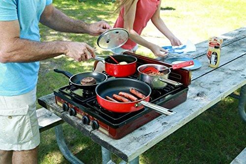 Koblenz PFK-400 Victoria 4-Burner Gas Stove, Bronze, 18" x 24"