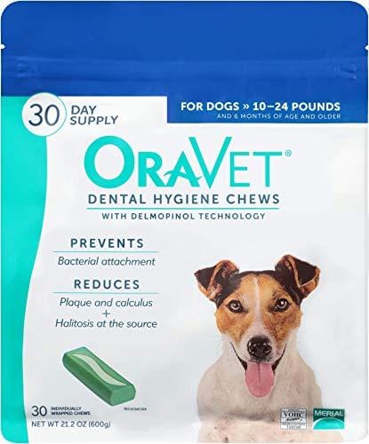 Merial Oravet Dental Hygiene Chew For Dogs (10-24 Lbs), Dental Treats For Dogs, 30 Count