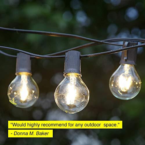 Brightech Ambience Pro - LED Outdoor Globe String Lights - Hanging 1W Vintage Edison Bulbs - Waterproof Patio Lights Create Cafe Ambience On Your Balcony - 26 Ft - Black