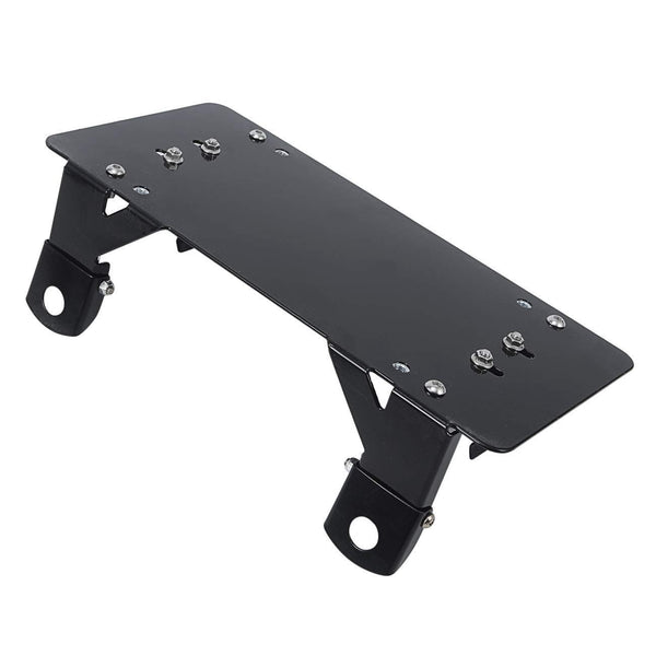 Samlight License Plate Bracket 8 3/4 Inch Flip-Up Winch Roller Fairlead Mount Holder Black Stainless Steel