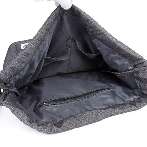 Drawstring Sports Backpack Lightweight Gym Yoga Sackpack Shoulder Rucksack for Men and Women-Dark Grey