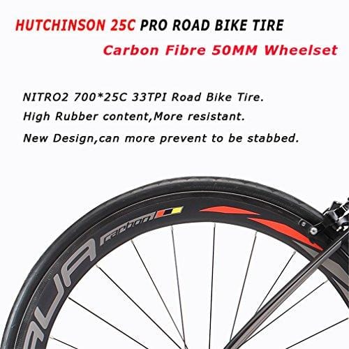 SAVADECK Herd 6.0 T800 Carbon Fiber 700C Road Bike Shimano 105 5800 Groupset 22 Speed Carbon Wheelset Seatpost Fork Ultra-Light 18.3 lbs Bicycle Black Grey 50cm